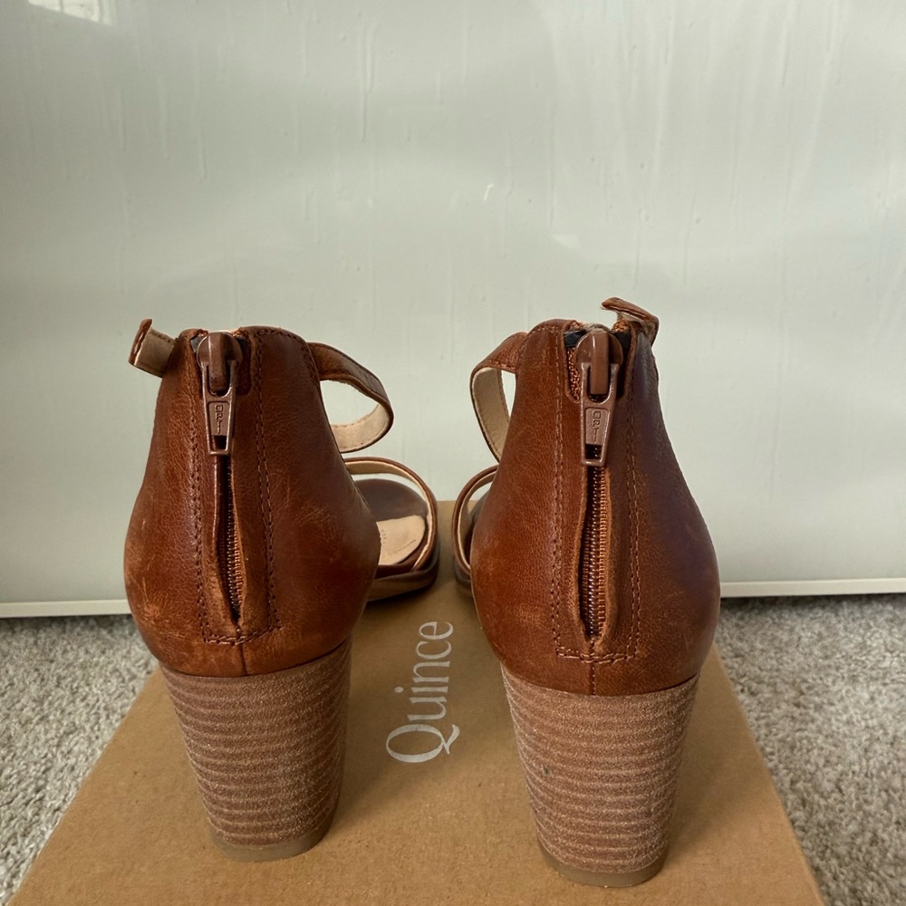 Brown Leather Women's Sandals - Picture 4 of 5